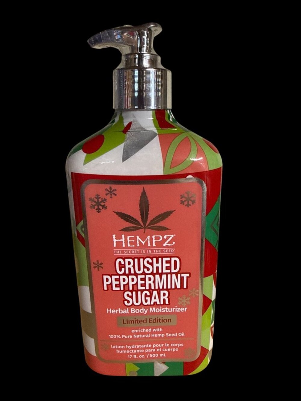 Hempz Crushed Peppermint Sugar Herbal Body Moisturizer Hydrating Holiday Lotion